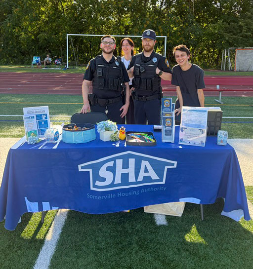 staff members participating in Somerville's Nigh Out event